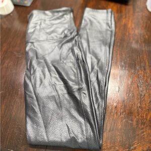 SPANX Black Faux Leather Shine Leggings
